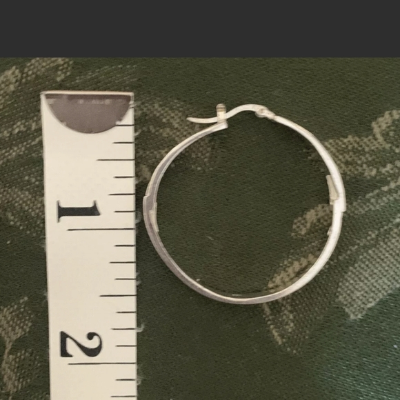 Sterling Silver 925 Hoop Earrings - Picture 5 of 8